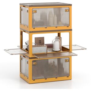 3-Tier Large Collapsible Storage Bins - Yellow by Costway
