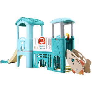 Toddlers Slide and Climber with Balls and Ring Toss - Light Blue by Livingandhome