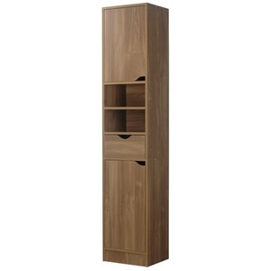 Wooden Tall 2 Door 1 Drawer Shelves Bathroom Cabinet Storage Unit Modern - Oak by URBNLIVING