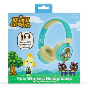 Animal Crossing Kids Wireless Bluetooth Headphones - Teal by OTL