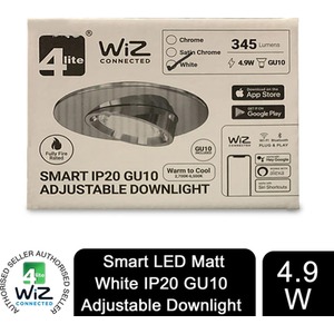 4lite WiFi And Bluetooth - IP20 Adjustable Satin Chrome by 4lite WiZ Connected