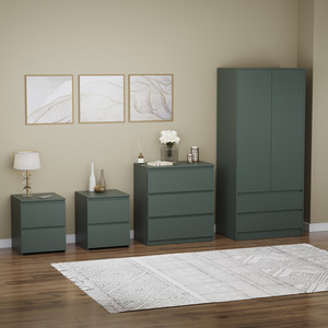 Denver Bedroom Set (2 Drawer Bedside (x2), 3 Drawer Chest, 2 Door Wardrobe) by Vida Designs