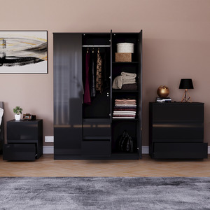 Vida Designs Glinton 3 Piece FSC Bedroom Set - Black by Vida Designs