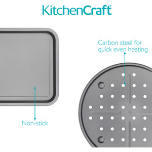 KitchenCraft Baking Trays Set of 8 - Grey by KitchenCraft