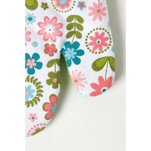 Retro Flower Cotton Oven Glove - Green by Homescapes