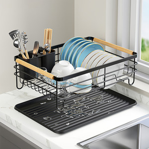 Iron Dish Drainer Drip Tray - Black by Livingandhome