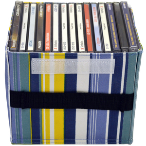 3 Wall Mounted Fabric Storage Boxes for CD Toys Toiletries - Blue Green - Blue / Green / White / Yellow by Watsons