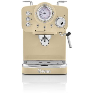 Retro Pump Espresso Coffee Machine - Retro Cream by Swan