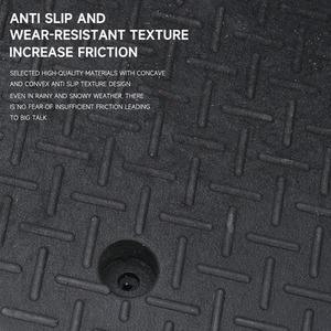 Set of 2 Striped Rubber Non-Slip Car Ramps - Black / 50*50*11cm by Livingandhome