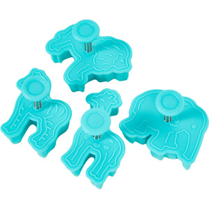 Set of 4 Animal-Shaped Cookie Cutters - Teal