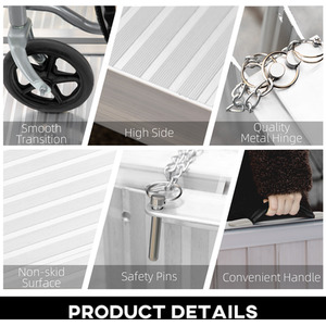 HOMCOM 3ft Aluminium Folding Wheelchair Ramp And Mobility Suitcase - Silver by HOMCOM