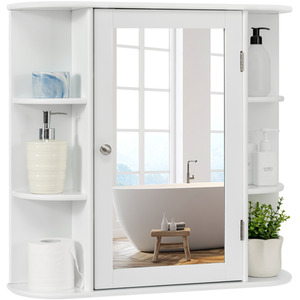 Bathroom Cabinet Wall Mounted Storage Cabinet - White by Costway