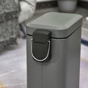 HOMCOM Rectangular Compact Bin Steel Body - Grey by HOMCOM
