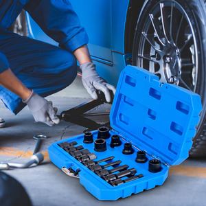 16pcs Impact Brake Caliper Socket Set - Blue by Costway