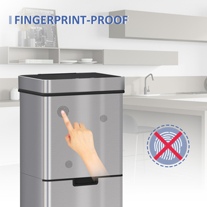 HOMCOM 72L Stainless Steel Bin - SIlver by HOMCOM