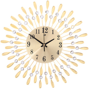 Metal Wall Clock with Crystal - Gold by lifeideas