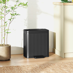 HOMCOM Dual 20L Kitchen Double Bin with Soft-Close Lid by HOMCOM