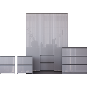 Vida Designs Glinton 4 Piece FSC Bedroom Set - Grey by Vida Designs