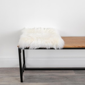 Square Sheepskin Chair Pad - Natural White by Native Natural
