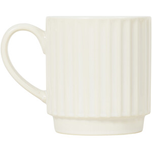 Set of 4 Jumbo Ribbed Stackable Mugs - Cream
