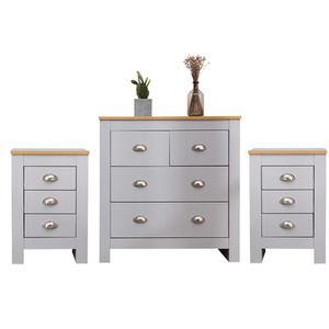 HMD 3 Pieces Wooden Bedroom Set-White or Grey by HMD Furniture