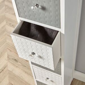 Home Source Crystal 5 Drawer Chest Storage Unit - WhiteGrey - White by Home Source