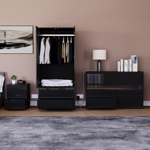 Vida Designs Glinton 4 Piece FSC Certified Bedroom Set- Black by Vida Designs