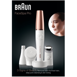 Braun FaceSpa Pro SE911 All-in-One Facial Epilator, WhiteBronze - White by Braun