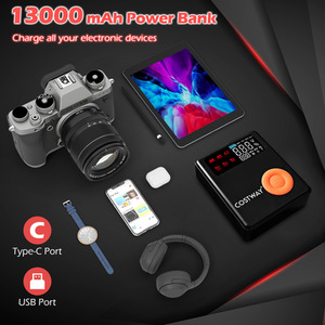 Jump Starter with Air Compressor - Black by Costway