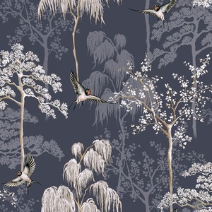 Arthouse Japanese Garden Wallpaper - Grey by Arthouse
