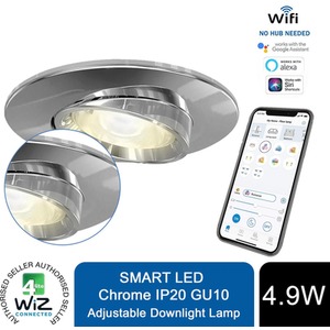 4lite WiFi And Bluetooth - IP20 Adjustable Satin Chrome by 4lite WiZ Connected