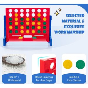 4 in A Row Game with Carrying Bag - Red by Costway