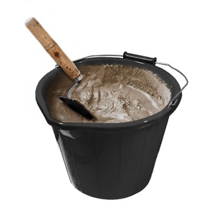 Plastic Builders Bucket With Handle Large 3 Gallon Mixing Car Cleaning - Black / 450g by Shop4allsorts