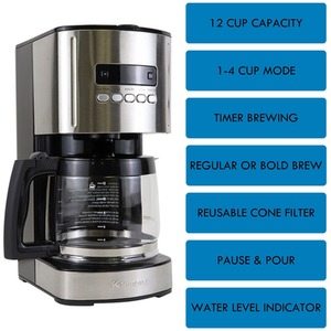 Kenmore 1.8L Digital Drip Coffee Machine - Black by Koolatron