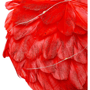 Hanging LED Heart Shaped Wreath - Red by Livingandhome