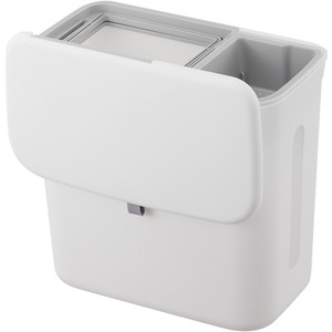 White Hanging Kitchen Trash Bin with Lid - White by Livingandhome