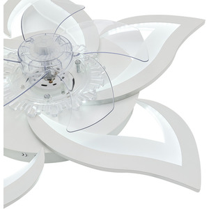 Flower-Shaped Low-Noise Ceiling Fan Light - White by Livingandhome