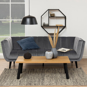 Seaford Octagonal Metal Wall Shelf - Oak and Black