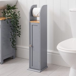 Toilet Roll Holder with Cabinet - Grey by Christow