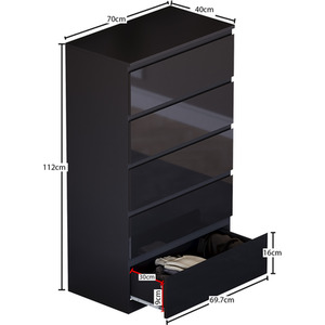 Vida Designs Glinton 3 Piece FSC Certified Bedroom Set - Black by Vida Designs