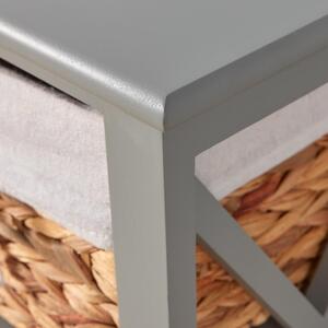 Home Source Dartmouth 4 Wicker Basket Drawer Chest Storage Unit - Grey by Home Source