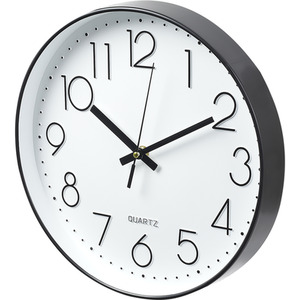 12-Inch Modern Wall Clock with Arabic Numerals - White by Livingandhome