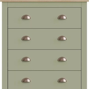 3 Piece Bedroom Set Wardrobe Bedside Table and 4 Drawer Chest of Drawers - Sage Green by Wyld and Coco