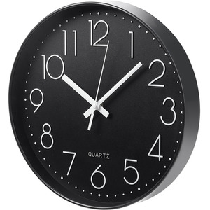 12-Inch Modern Wall Clock with Arabic Numerals - Grey by Livingandhome