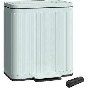 HOMCOM Dual 20L Kitchen Double Bin with Soft-Close Lid by HOMCOM