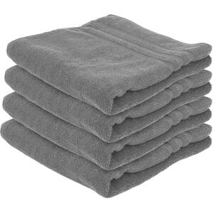 Cotton Bath Towels - 135cm x 70cm - Pack of 4 - Grey by Nicola Spring