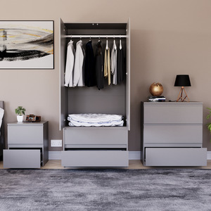 Denver Bedroom Set (2 Drawer Bedside, 3 Drawer Chest, 2 Door 2 Drawer Wardrobe) by Vida Designs