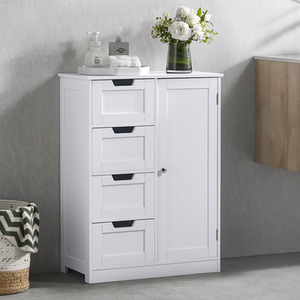 Priano 4 Drawer 1 Door Freestanding Unit - White by Vida Designs
