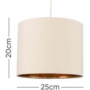 Modern Beige And Gold Ceiling Pendant Light Shade - Cream by ValueLights
