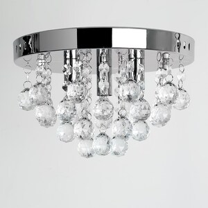 Modern Polished Chrome And Clear Acrylic Droplet Flush Ceiling Light Fitting - Silver by ValueLights
